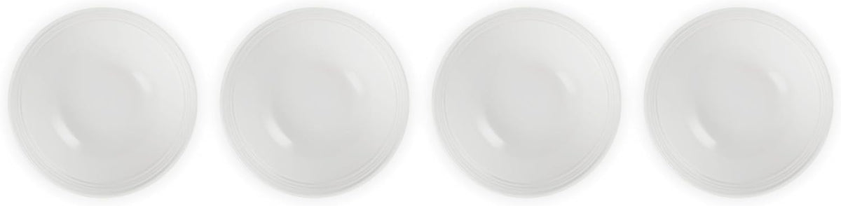 Le Creuset Stoneware Set of 4 Soup Bowls  22 oz. (6.25") each  White