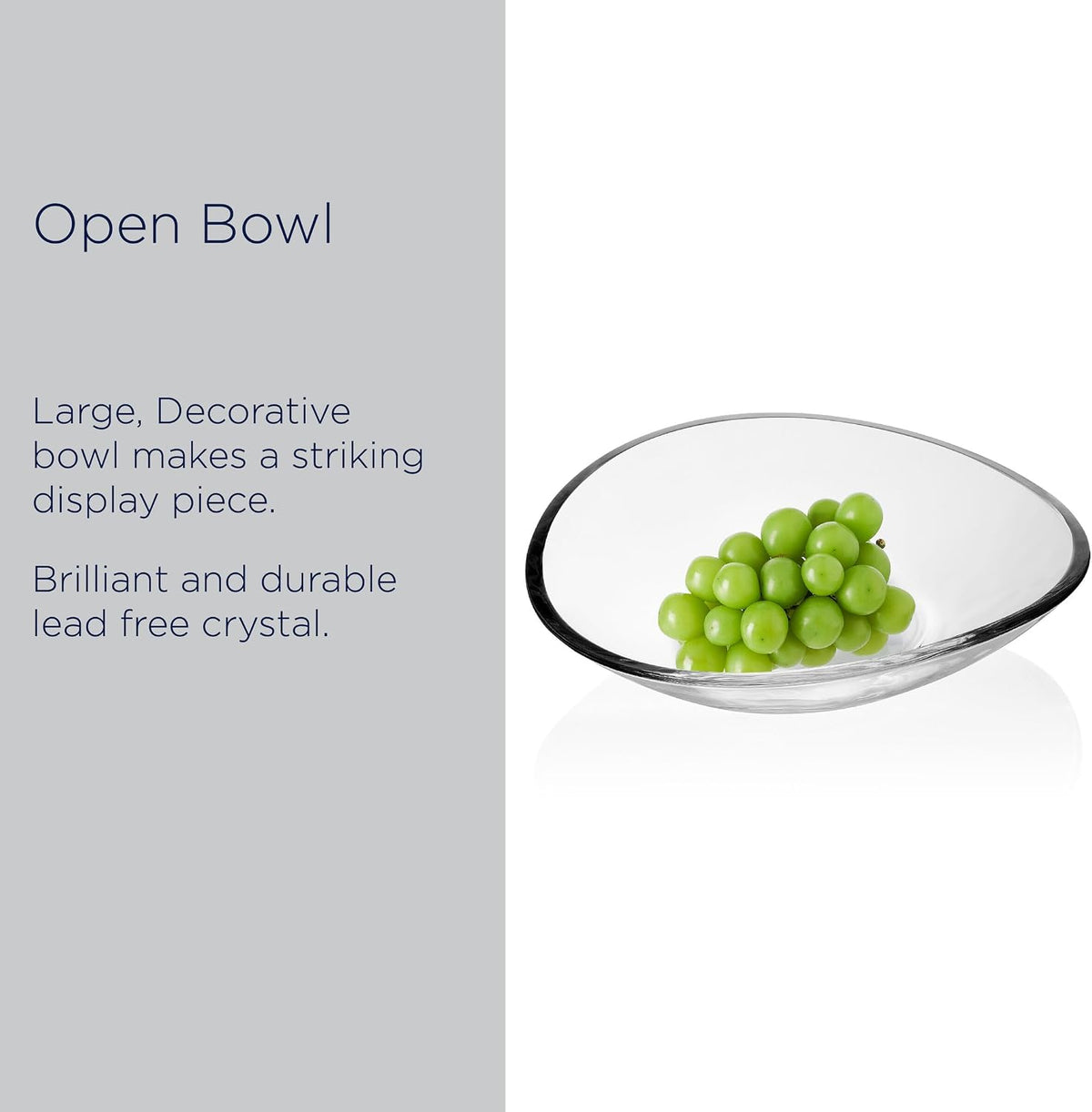 Mikasa Alister Crystal Glass Decorative Centerpiece Bowl  13.25 inch