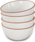 Mora Ceramic Bowls For Kitchen  28oz - Bowl Set of 4 - For Cereal  Salad  Pasta  Soup  Dessert  Serving etc - Dishwasher  Microwave  and Oven Safe - For Breakfast  Lunch and Dinner - Vanilla White