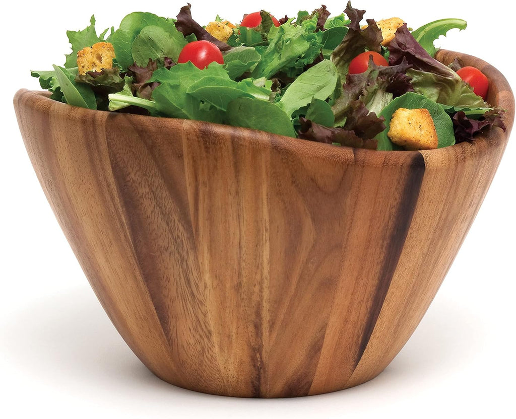 Lipper International Large Wavy Bowl  Acacia